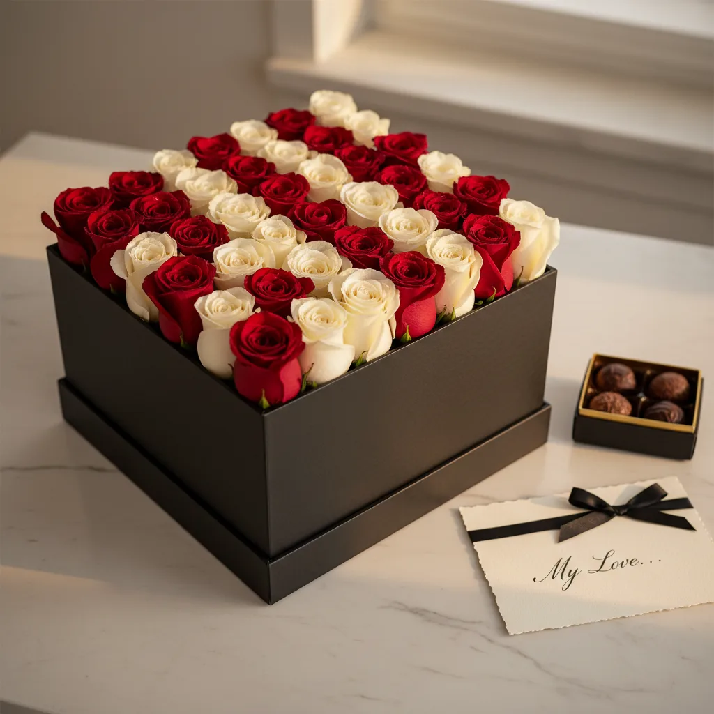 Anniversary Deluxe Rose Box - $129 - $189 - same-day delivery Austin TX