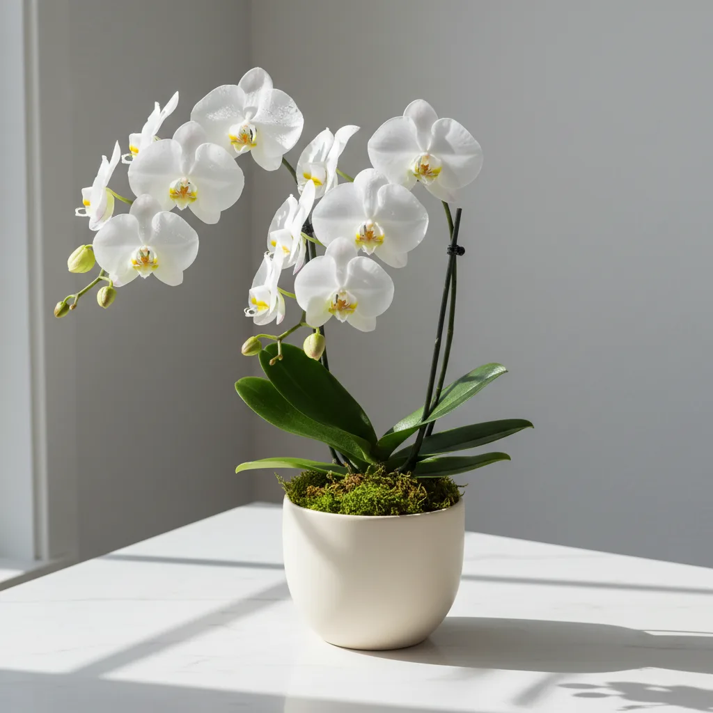 White Phalaenopsis Orchid Plant - $74 - $109 - same-day delivery Austin TX